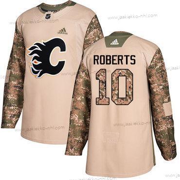 Adidas Miesten Calgary Flames #10 Gary Roberts Maastokuvio Aito 2017 Veterans Day Ommeltu NHL Paita