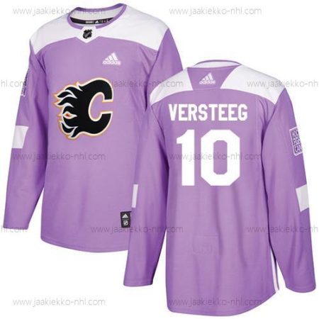 Adidas Miesten Calgary Flames #10 Kris Versteeg Violetti Aito Taistelee syöpää vastaan Ommeltu NHL Paita