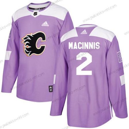 Adidas Miesten Calgary Flames #2 Al Macinnis Violetti Aito Taistelee syöpää vastaan Ommeltu NHL Paita