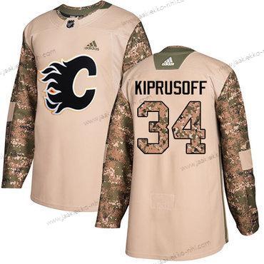 Adidas Miesten Calgary Flames #34 Miikka Kiprusoff Maastokuvio Aito 2017 Veterans Day Ommeltu NHL Paita