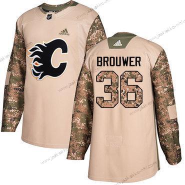 Adidas Miesten Calgary Flames #36 Troy Brouwer Maastokuvio Aito 2017 Veterans Day Ommeltu NHL Paita