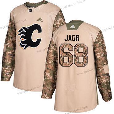 Adidas Miesten Calgary Flames #68 Jaromir Jagr Maastokuvio Aito 2017 Veterans Day Ommeltu NHL Paita