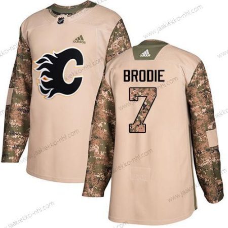 Adidas Miesten Calgary Flames #7 Tj Brodie Maastokuvio Aito 2017 Veterans Day Ommeltu NHL Paita