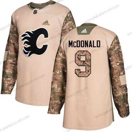 Adidas Miesten Calgary Flames #9 Lanny Mcdonald Maastokuvio Aito 2017 Veterans Day Ommeltu NHL Paita