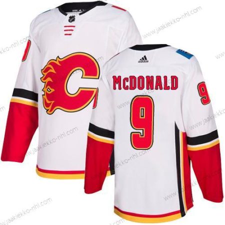 Adidas Miesten Calgary Flames #9 Lanny Mcdonald Valkoinen Kolmas paita Aito NHL Paita