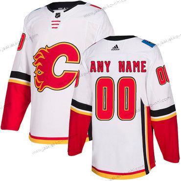 Adidas Miesten Calgary Flames Mukautettu Valkoinen Kotiottelupaita 2017-2018 Jääkiekko Ommeltu NHL Paita