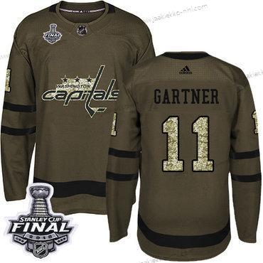 Adidas Miesten Capitals #11 Mike Gartner Vihreä Salute to Service 2018 Stanley Cup Final Ommeltu NHL Paita