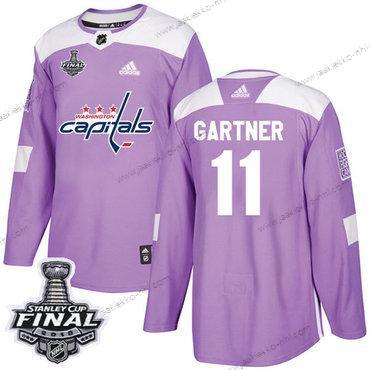 Adidas Miesten Capitals #11 Mike Gartner Violetti Aito Taistelee syöpää vastaan 2018 Stanley Cup Final Ommeltu NHL Paita