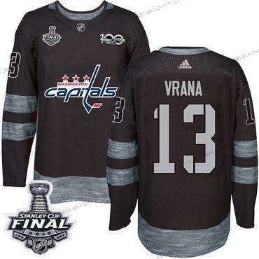 Adidas Miesten Capitals #13 Jakub Vrana Musta 1917-2017 100th Vuosipäivä 2018 Stanley Cup Final Ommeltu NHL Paita