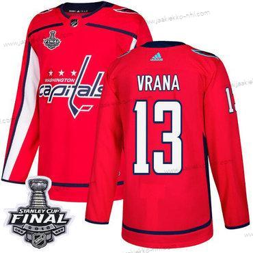 Adidas Miesten Capitals #13 Jakub Vrana Punainen Kotiottelupaita Aito 2018 Stanley Cup Final Ommeltu NHL Paita