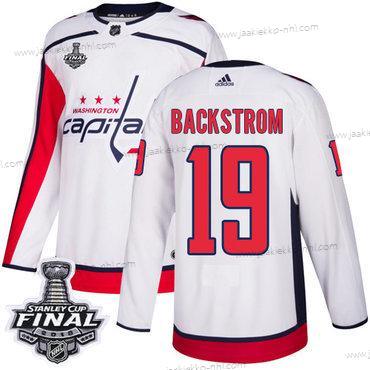 Adidas Miesten Capitals #19 Nicklas Backstrom Valkoinen Road Aito 2018 Stanley Cup Final Ommeltu NHL Paita