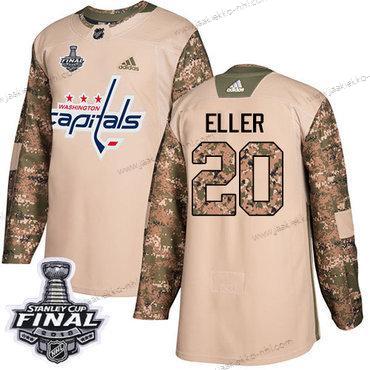 Adidas Miesten Capitals #20 Lars Eller Maastokuvio Aito 2017 Veterans Day 2018 Stanley Cup Final Ommeltu NHL Paita