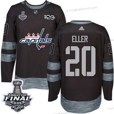 Adidas Miesten Capitals #20 Lars Eller Musta 1917-2017 100th Vuosipäivä 2018 Stanley Cup Final Ommeltu NHL Paita