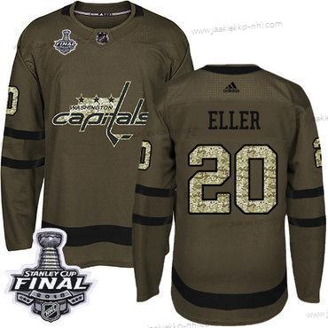 Adidas Miesten Capitals #20 Lars Eller Vihreä Salute to Service 2018 Stanley Cup Final Ommeltu NHL Paita