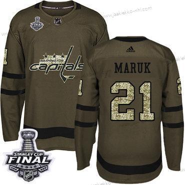 Adidas Miesten Capitals #21 Dennis Maruk Vihreä Salute to Service 2018 Stanley Cup Final Ommeltu NHL Paita