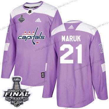 Adidas Miesten Capitals #21 Dennis Maruk Violetti Aito Taistelee syöpää vastaan 2018 Stanley Cup Final Ommeltu NHL Paita