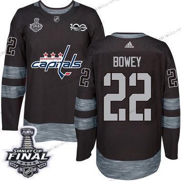 Adidas Miesten Capitals #22 Madison Bowey Musta 1917-2017 100th Vuosipäivä 2018 Stanley Cup Final Ommeltu NHL Paita