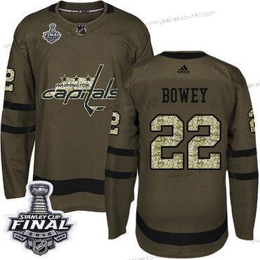 Adidas Miesten Capitals #22 Madison Bowey Vihreä Salute to Service 2018 Stanley Cup Final Ommeltu NHL Paita