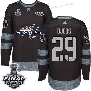 Adidas Miesten Capitals #29 Christian Djoos Musta 1917-2017 100th Vuosipäivä 2018 Stanley Cup Final Ommeltu NHL Paita