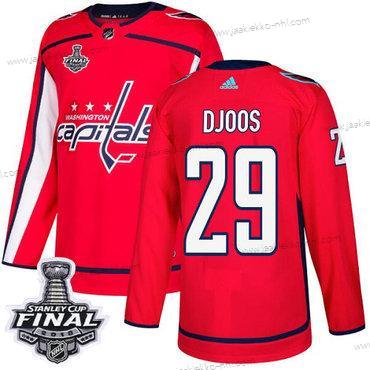 Adidas Miesten Capitals #29 Christian Djoos Punainen Kotiottelupaita Aito 2018 Stanley Cup Final Ommeltu NHL Paita