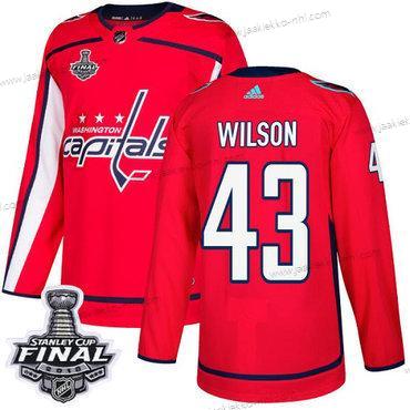 Adidas Miesten Capitals #43 Tom Wilson Punainen Kotiottelupaita Aito 2018 Stanley Cup Final Ommeltu NHL Paita