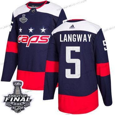 Adidas Miesten Capitals #5 Rod Langway Laivastonsininen Aito 2018 Stadium Series Stanley Cup Final Ommeltu NHL Paita