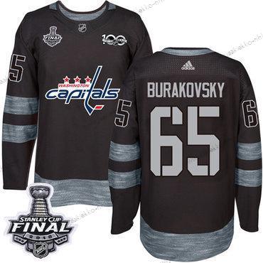 Adidas Miesten Capitals #65 Andre Burakovsky Musta 1917-2017 100th Vuosipäivä 2018 Stanley Cup Final Ommeltu NHL Paita