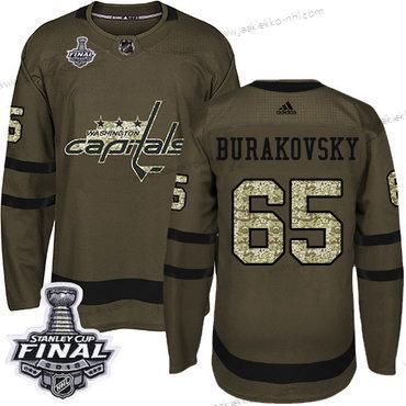 Adidas Miesten Capitals #65 Andre Burakovsky Vihreä Salute to Service 2018 Stanley Cup Final Ommeltu NHL Paita