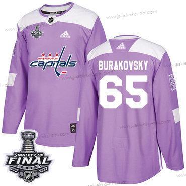 Adidas Miesten Capitals #65 Andre Burakovsky Violetti Aito Taistelee syöpää vastaan 2018 Stanley Cup Final Ommeltu NHL Paita