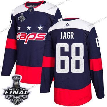 Adidas Miesten Capitals #68 Jaromir Jagr Laivastonsininen Aito 2018 Stadium Series Stanley Cup Final Ommeltu NHL Paita