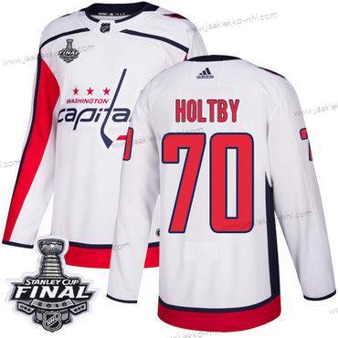 Adidas Miesten Capitals #70 Braden Holtby Valkoinen Road Aito 2018 Stanley Cup Final Ommeltu NHL Paita