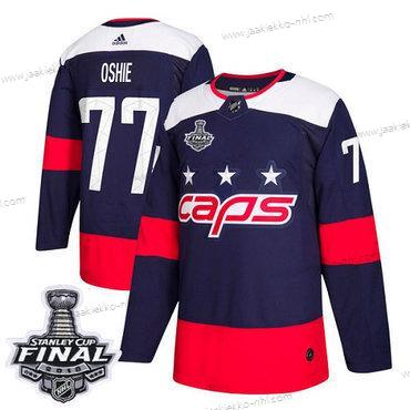 Adidas Miesten Capitals #77 T. J. Oshie Laivastonsininen Aito 2018 Stadium Series Stanley Cup Final Ommeltu NHL Paita