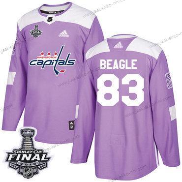 Adidas Miesten Capitals #83 Jay Beagle Violetti Aito Taistelee syöpää vastaan 2018 Stanley Cup Final Ommeltu NHL Paita