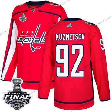 Adidas Miesten Capitals #92 Evgeny Kuznetsov Punainen Kotiottelupaita Aito 2018 Stanley Cup Final Ommeltu NHL Paita