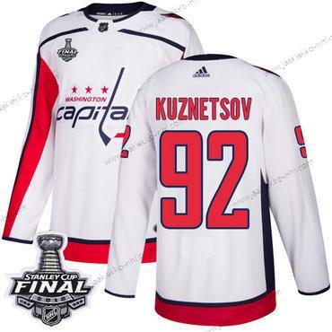 Adidas Miesten Capitals #92 Evgeny Kuznetsov Valkoinen Road Aito 2018 Stanley Cup Final Ommeltu NHL Paita