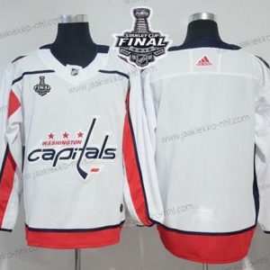 Adidas Miesten Capitals Tyhjä Valkoinen Road Aito 2018 Stanley Cup Final Ommeltu NHL Paita