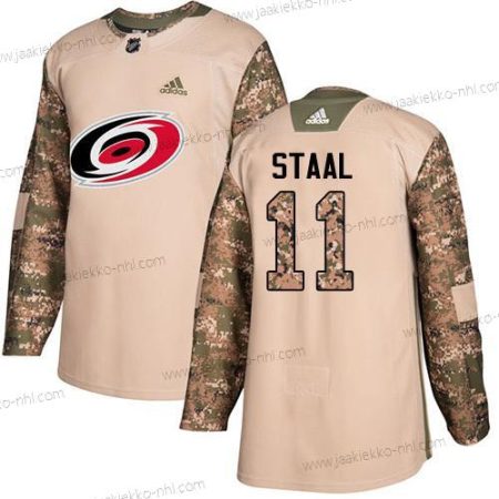 Adidas Miesten Carolina Hurricanes #11 Jordan Staal Maastokuvio Aito 2017 Veterans Day Ommeltu NHL Paita