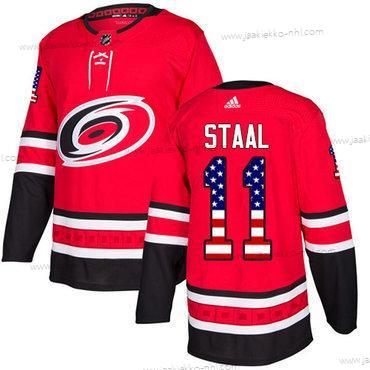 Adidas Miesten Carolina Hurricanes #11 Jordan Staal Punainen Kotiottelupaita Aito USA Flag Ommeltu NHL Paita