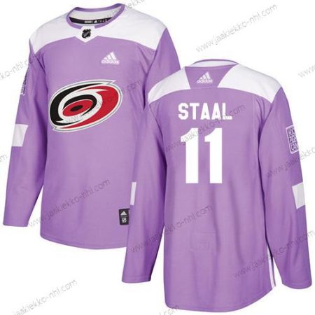 Adidas Miesten Carolina Hurricanes #11 Jordan Staal Violetti Aito Taistelee syöpää vastaan Ommeltu NHL Paita