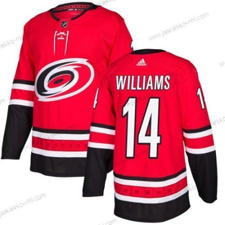 Adidas Miesten Carolina Hurricanes #14 Justin Williams Punainen Kotiottelupaita Aito Ommeltu NHL Paita