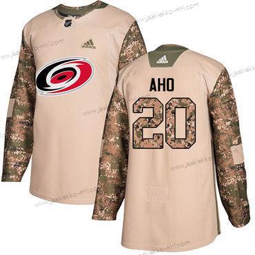 Adidas Miesten Carolina Hurricanes #20 Sebastian Aho Maastokuvio Aito 2017 Veterans Day Ommeltu NHL Paita