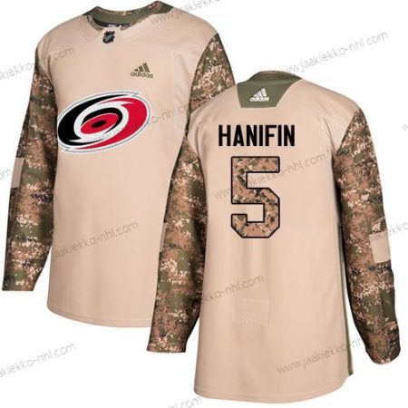 Adidas Miesten Carolina Hurricanes #5 Noah Hanifin Maastokuvio Aito 2017 Veterans Day Ommeltu NHL Paita