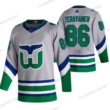 Adidas Miesten Carolina Hurricanes #86 Teuvo Teravainen Harmaa 2020-21 Käänteinen Retro Vaihtopaita NHL Paita