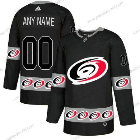 Adidas Miesten Carolina Hurricanes Mukautettu Musta Maajoukkue Logos Paita