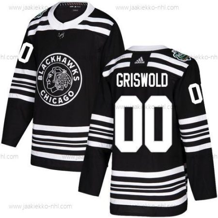 Adidas Miesten Chicago Blackhawks #00 Clark Griswold Musta Aito 2019 Talvi Klassinen Ommeltu NHL Paita