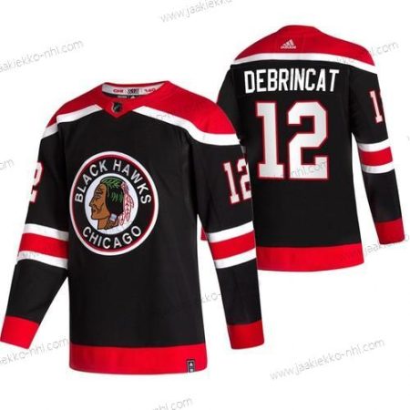 Adidas Miesten Chicago Blackhawks #12 Alex Debrincat Musta 2020-21 Käänteinen Retro Vaihtopaita NHL Paita