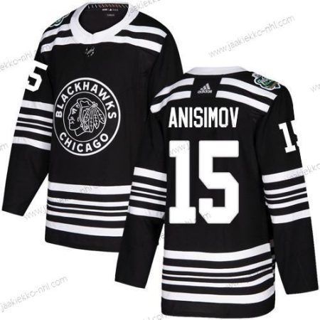 Adidas Miesten Chicago Blackhawks #15 Artem Anisimov Musta Aito 2019 Talvi Klassinen Ommeltu NHL Paita