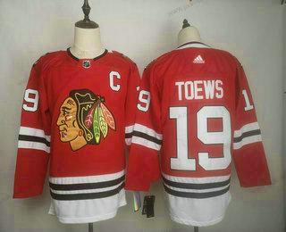 Adidas Miesten Chicago Blackhawks #19 Jonathan Toews Kotiottelupaita Aito Punainen Pelaaja Paita