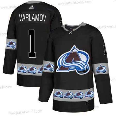 Adidas Miesten Colorado Avalanche #1 Semyon Varlamov Musta Maajoukkue Logos Paita