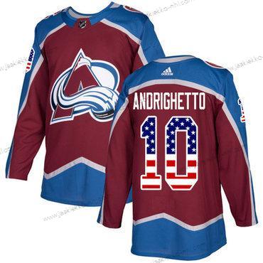 Adidas Miesten Colorado Avalanche #10 Sven Andrighetto Kotiottelupaita Punainen Aito USA Flag Ommeltu NHL Paita